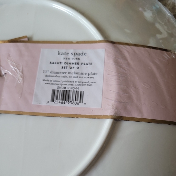 Kate spade new york Melamine Dinner Plate in Navy w/ Dots - Set of 2 - Picture 3 of 4